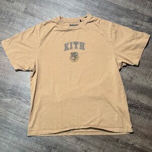 Kith Tan T-Shirt with Crest Logo